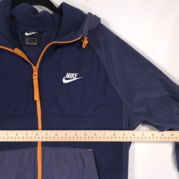 NIKE Polar Fleece Tracksuit Jacket BV3592-410 Blue Orange Zipper‎ Contrast SMALL - Picture 5 of 11